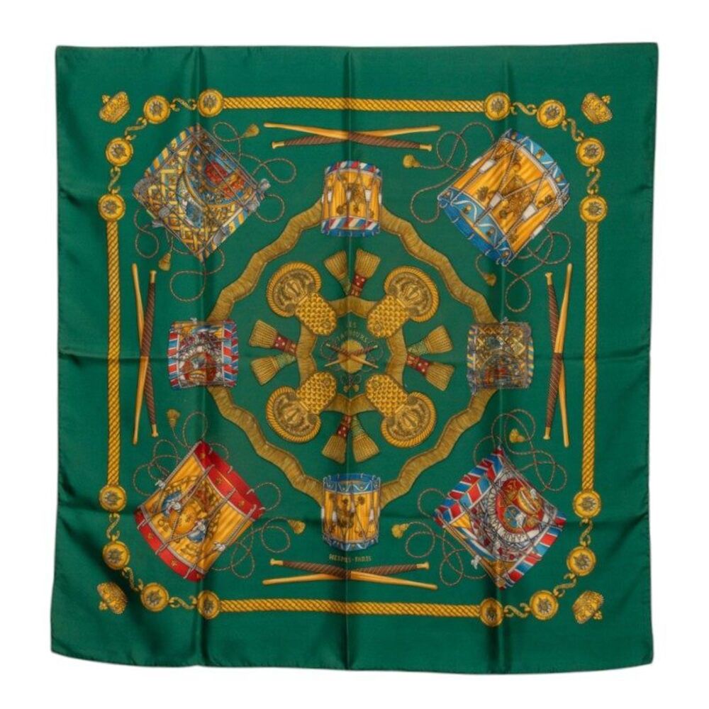 Hermes Les Tambours Silk Scarf